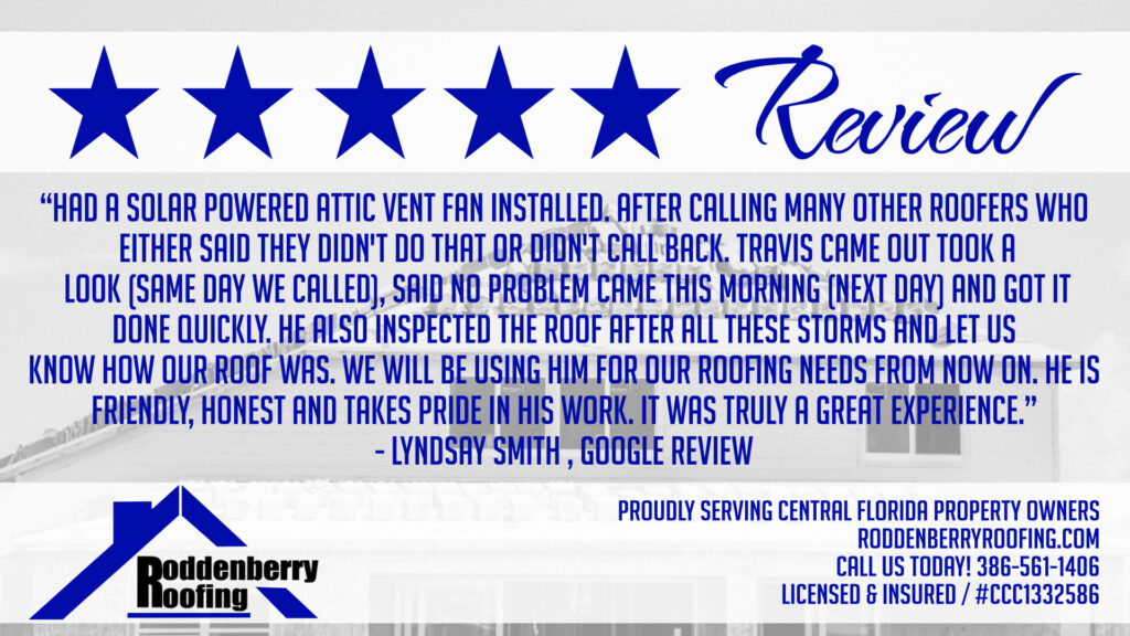 Roddenberry Roofing Customer Testimonial